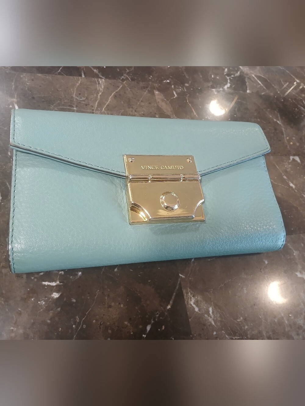 Vince Camuto Genuine Leather Envelope Clutch Wallet